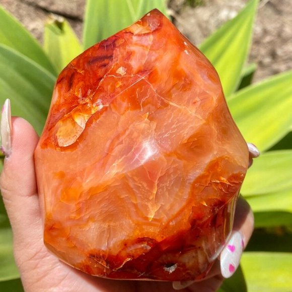 Other - Large Carnelian flame carving from Madagascar